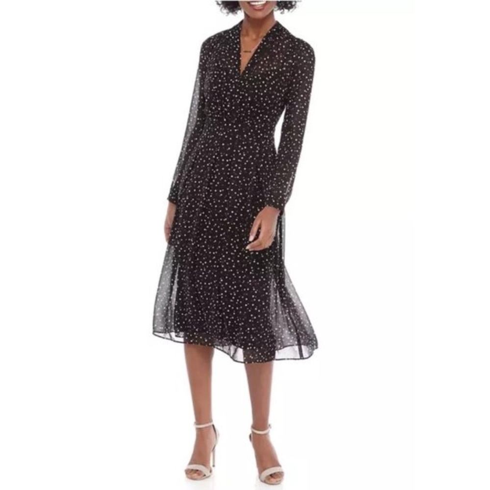 Anne klein Women's Ritz Dot Fit and Flare Dress
